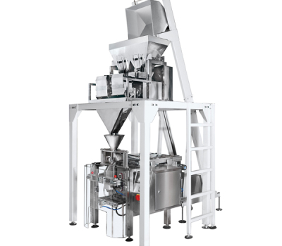 Which stages of operation does the automatic granule packing machine go through in the working process